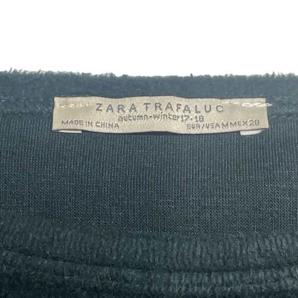 Zara Trafaluc Hunter Green Fuzzy Bell Sleeve Sweater N0378 - Picture 3 of 6